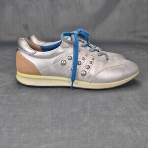 Ecco Hydromax Silver Metallic Spikeless Golf Shoes Womens EU 38 US 7/7.5